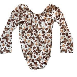 Butterfly Print Dance Leotard Fall Colors by Karolina and Sophia Size 7-8 NWT